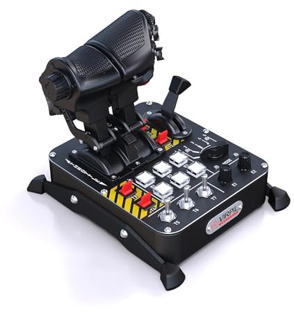 VIRPIL Controls - MongoosT-50CM3 Throttle (Doppelmotor-Schubregler mit einstellbaren Rastungen, authentisches und vielseitiges Flugsimulator-Steuerungssystem, PC-Gaming)