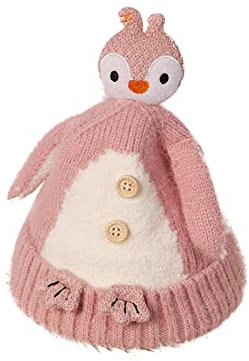 LUNULE Kinder Tiermütze Schick Tierform Strickmütze Weihnachten Strick Tiere Winterhüte Bommelmütze für Jungen/Mädchen Winter Verdicken Warme Strick-Mütze Kinder Slouch Beanie Wintermütze