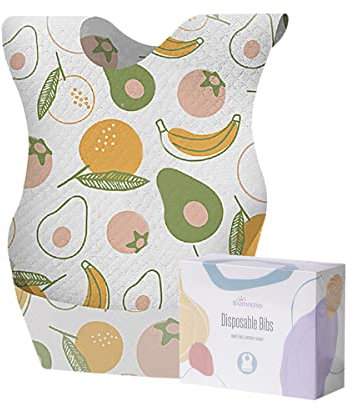 Sunveno Lätzchen, Lätzchen für Babys Auslaufsicheres Futter und wiederverwendbarer Verschluss (Frucht)