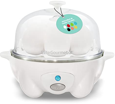 Elite Gourmet 7-Egg Rapid Egg Cooker, Poacher/Omelet Maker, Auto Shut-Off