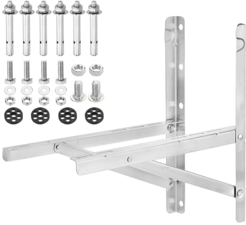 PATIKIL Mini Dividido Pared Montaje Soporte, Soporte para 9000 a 30000BTU, 1 Juego Hasta a 485lbs Condensador Sin Ductos Aire Acondicionador, Calor Bomba Sistema Acero Soporte