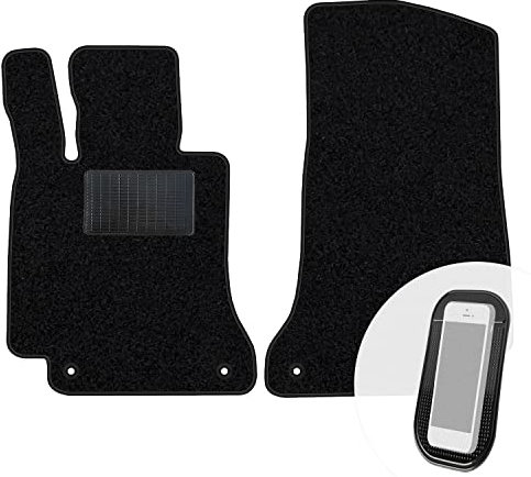moto-MOLTICO Vorne Fußmatten Auto Velours Autoteppiche Schwarz Automatten Set 2-teilig passend für Mercedes-Benz C-Klasse W205 2014-2021