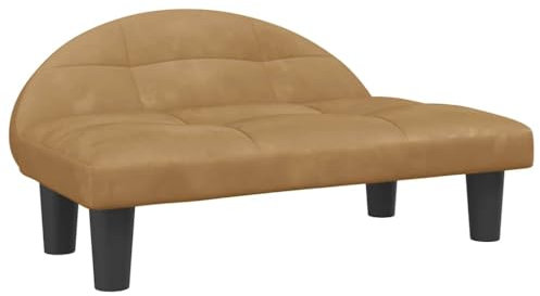 vidaXL Hundebett, Hundekissen mit weicher Polsterung, Hundesofa Hundecouch für kleine Hunde Haustiere, Haustierbett Katzenbett, Braun Samt