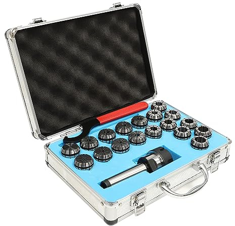 18 Stück Spannzangensatz Set, 2-20mm Spannfutterhalter set mit Aufbewahrungsbox MT3 Schaft ER32 Spannzange, für MT3 ER32 M12 Spezialwerkzeugmaschinen