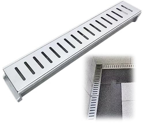 Entwässerungsgrabensystem, Hofeinfahrten, Kanalablauf mit Metallgitter, 10,2 cm breit, für Gartenbetonboden