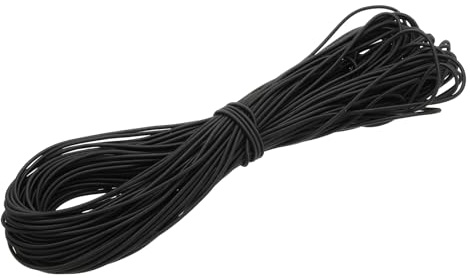 PATIKIL 1/8 x 131' Cordino Elastico, Corda Elastica Pesante in Poliestere per Barche Corda di Ancoraggio per Kayak Campeggio, Nero