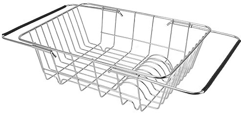 Escurridor Retráctil de Acero Inoxidable para Fregadero de Cocina, Cesta Multiusos para Lavar Platos, Organización que Ahorra Espacio