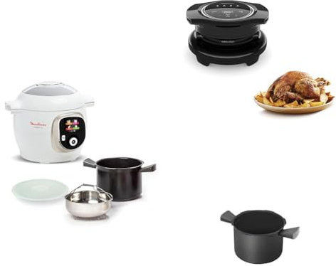 Moulinex Cookeo+ Multicuiseur intelligent haute pression + Extra Crisp Cookeo, Couvercle air fryer, Recettes croustillantes + Cuve Anti-Adhésive, capacité 6 litre