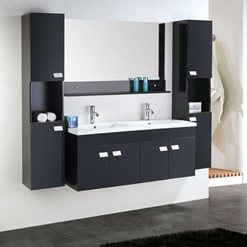 Simba Srl Badezimmermöbel 120 cm Säulen und Doppelwaschbecken inklusive - Elegance