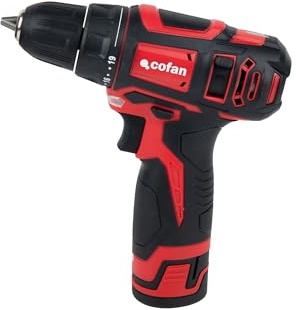 Cofan Taladro atornillador inalámbrico | Batería Li-ion 12 V 2.0 Ah | 19+1 posiciones de apriete | 2 velocidades | Incluye maletín y cargador
