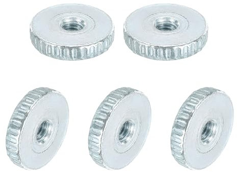 QUARKZMAN Ecrous à Oreilles Cannelés, Filetage Femelle M3 de Type Mince, Écrou Cannelé en Acier au Carbone Zingué à Tête Plate avec Trou Traversant pour Imprimante 3D, 30 Pièces