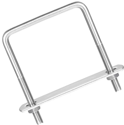 MACHSWON Bulloni a U quadrati, 3 set di 3 bulloni M6 a U in acciaio inossidabile 304, larghezza interna 60 mm, lunghezza 80 mm, con dadi e piastra del telaio per automobili, barche, rimorchi