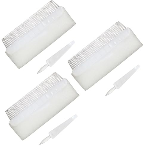 Sensory Scrub Brush 2 in 1 Nail Brush Exfoliating Bath Sponge Soft Bristles for Hands Cleaning Pet Grooming Gardening Painting Household Use 3 Pack
