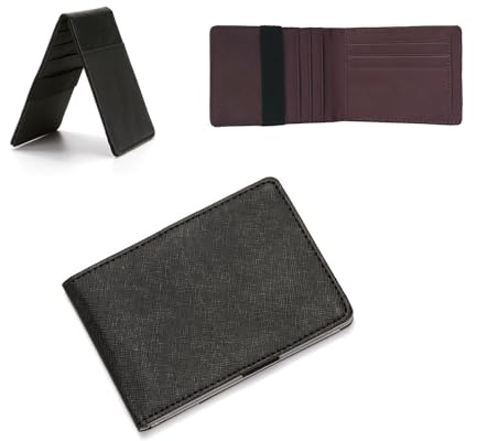 RisePlus Kartenetui Schutz Slim Wallet Herren und Damen, RFID ，Ultradünnes Kreditkartenetui mit 8 Kartenfächern, Geldband Karten Portemonnaie, Klein und Kompakt, Vintage Stil (Braun)