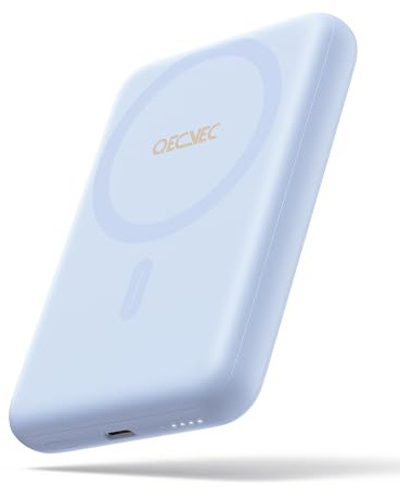 Mag-safe Chargeur portable ultra fin 10 000 mAh magnétique sans fil, chargeur portable PD 20 W à charge rapide, compatible avec Magsafe pour iPhone, et plus (bleu)