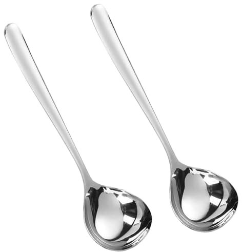 304 Small Ladle Soup Spoon Stainless Steel Soup Spoon 20 cm Sauce Spoon Dishwasher Safe Pack of 2