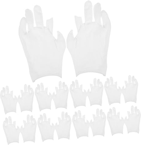 TOPPERFUN 12paare Weiße Baumwollhandschuhe Für Erwachsene Arbeitshandschuhe Aus Baumwolle Handschuhe Für Damen Und Herren Atmungsaktiv Und Bequem Robust Und Sicher Für Verschiedene
