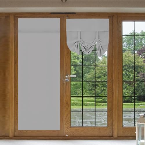 Behogan Verdunkelungs Türvorhänge, Hellgrau 66x173 cm Verdunkelungstürvorhänge mit Selbstklebetechnik für Privatsphäre und Lichtschutz, Türgardine Einfache Montage für Küche Wohnzimmer Bad