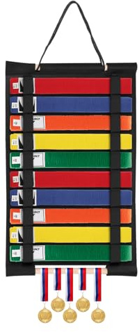 SUMNACON Kampfsport Gürtelhalter für 10 Gürtel Felt Taekwondo-Gürtelständer Wandmontage Gürtel Display für Medail Judogürtel Karategürtel Ninjitsu-Gürtel als Personalisierbare Geschenk(kein Gürtel)