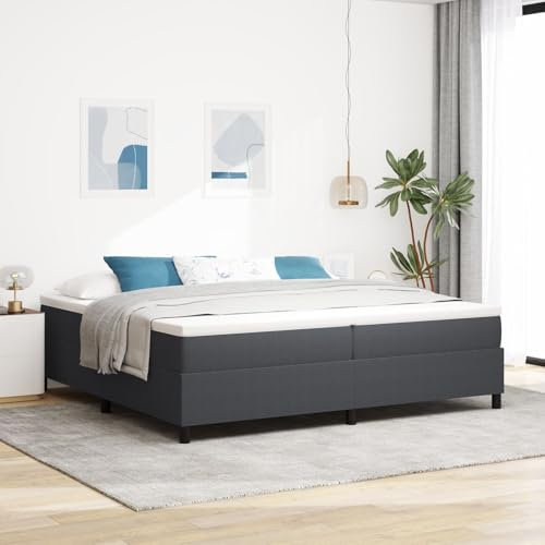 vidaXL Bäddfjäder Mörkgrå och vit 200 x 200 cm Kordread tyg