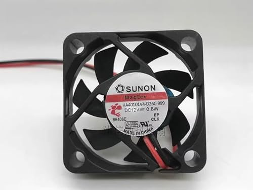 40MM PC cooling fan，HA40101V4-D26C-999 DC12V 0.8W 2-wire silent cooling fan