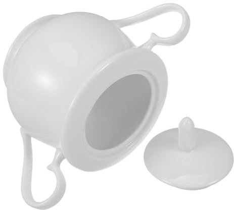 Luxshiny Sucrier en Céramique Design Élégant Européen Blanc 370ml Couvercle Hermétique Cuisine et Décoration de Ferme