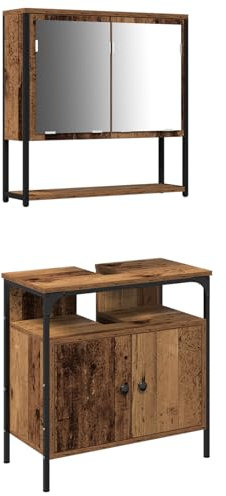 vidaXL Mobile da Bagno con Lavabo Integrato in Legno Vecchio