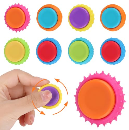 Fidget Ring Toys für Kinder Erwachsene, 9 Pcs Anti Stress Ring Akupressur Ring Set, Anxiety Ring Fidget Spinner Ringe, Sensorik Autismus für Spielzeug, Beruhigend Bei Stress Angs, Fidget Squishy Toy