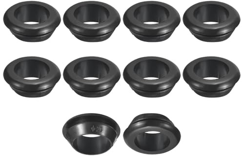 TA-VIGOR 20Pcs Rubber Grommets, 20mm ID 16mm Drill Hole Double Sided Hollow Wire Gasket Plug, Electrical Cable Hole Protectors for Office, Home, Automotive