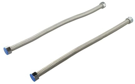 Lawnoval 2 pezzi 3/4 di pollice flessibile in acciaio inox 304 ondulato scaldabagno tubo flessibile 50 cm a prova di perdite resistente ad alta pressione con guarnizioni in silicone per caldaie e