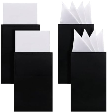 JIHUOO Vorgefaltetes Einstecktuch für Herren, vorgefaltet, für Business, Hochzeit, Anzug, Einstecktuch, einfarbig, Smoking, Einstecktuch, Zubehör, 4 Stück