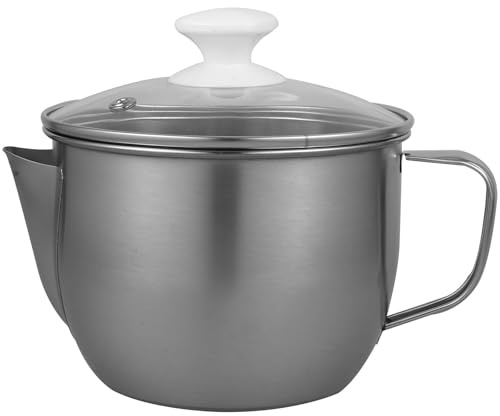 Generico Separatore Olio Cucina in Acciaio Inox 201 Filtro, Contenitore per Grasso e Brocca per Salse, per Cucina Domestica e Filtraggio Zuppe, Dotato di Coperchio e Foro Drenante per Uso