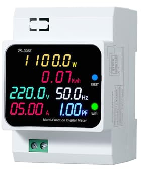 Guide DIN Monitor del contatore di energia di corrente alternata, 50-300Volt 100A Tensioni Corrente Voltmetro Amperometro Watt Digitale Monofase Energy Meter Din Rails