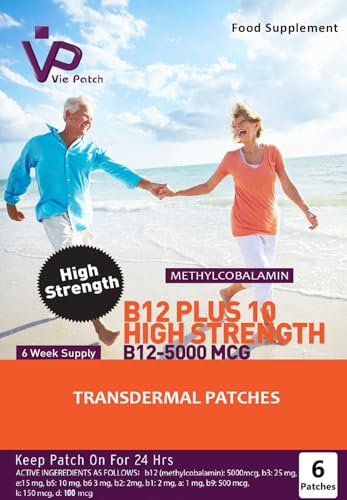 Vie Healthcare Vitamin B12 Plus 10 High Strength Transdermal Patches, 6 Transdermal Patches