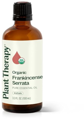 Plant Therapy Organic Frankincense Serrata Essential Oil 100% Pure, USDA Certified Organic, Undiluted, Natural Aromatherapy, Therapeutic Grade 100 mL (3.3 oz)