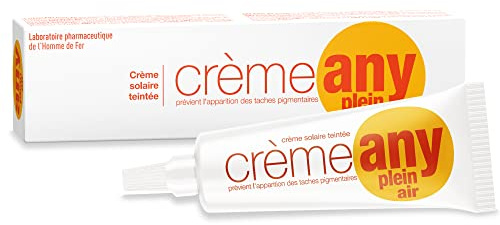 SORIFA – ANY PLEIN AIR Crème teintée avec protection solaire - Visage - Taches brunes, taches de rousseur, vieillesse, cicatrices, masque grossesse - Tube 25 gr.