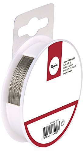 Rayher 2159022 smyckestråd, nylontråd, ø 0,38 mm, spole 9,2 m, silver