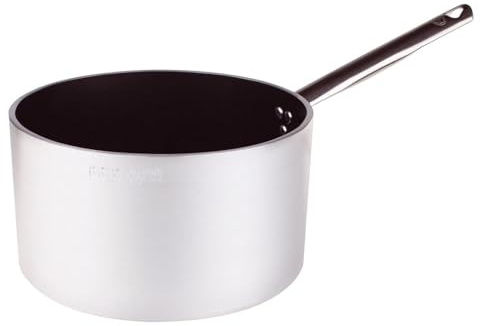 Pentole Agnelli ALSA2105S32 Linea Alluminio 5 mm Platinum Casseruola Alta con 1 Manico, 32 cm