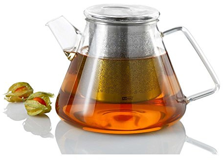 AdHoc TK50 Teekanne 1,5 l mit Filter für losen Tee ORIENT+, Glas/Edelstahl
