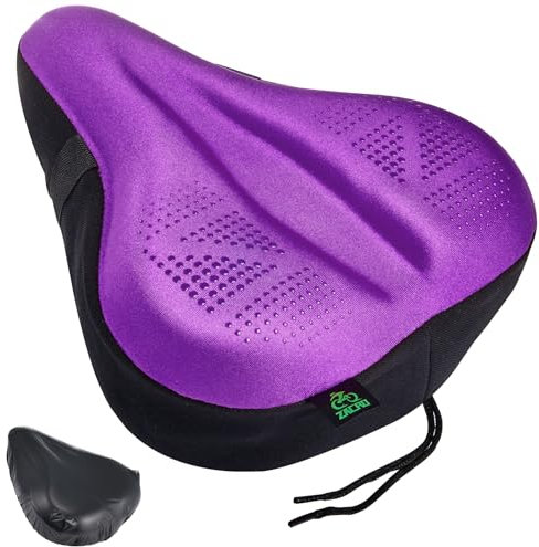Zacro Bike Seat Cover Big Size, Gel Padded Wide Cushion for Bike Saddle, Adjustable Bike Seat Cushion for Men Women, Compatible with Peloton, Cruiser Bicycle Seats...