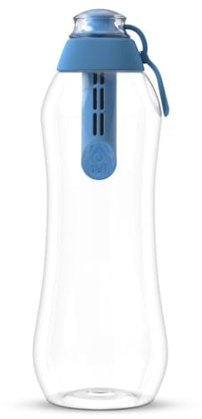Dafi Gourde Filtrante Soft, 1 Filtre à Charbon Actif Bleu 0,7 L - Filtre le Chlore et autres contaminants, Bouteille Filtrante Sans BPA, Paille