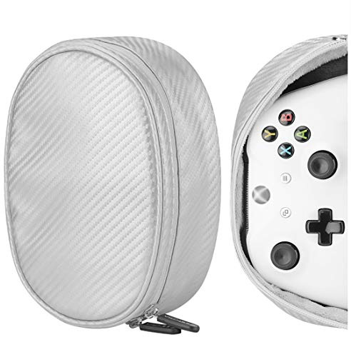 Geekria Controller Travel Bag Compatible with Sony PlayStation 5 DualSense, PS4, Switch Pro, Xbox Series X Wireless, Portable Protector Case Waterproof Pouch (Silver)
