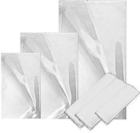 300 Stück Schrumpffolienbeutel Packfolien, CNYMANY 9,9x16 12,7x19 13,2x24 cm 3 Größen Klare Geruchlose Schrumpffolienverpackung für Hausgemachte DIY Verpackung Seife Kerze Glas Bad Bombe Geschenk