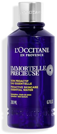 L'OCCITANE - Eau Essentielle Immortelle Précieuse - 200 ml - Affine le grain de peau et réduit les pores - Fabriqué en France
