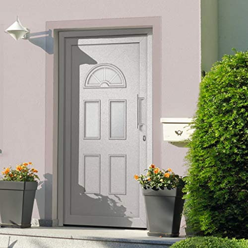 vidaXL Haustür mit Türgriff-Set Befestigungsset Dichtungsband Nebeneingangstür Eingangstür Außentür Kellertür Wohnungstür Tür Weiß 110x210cm