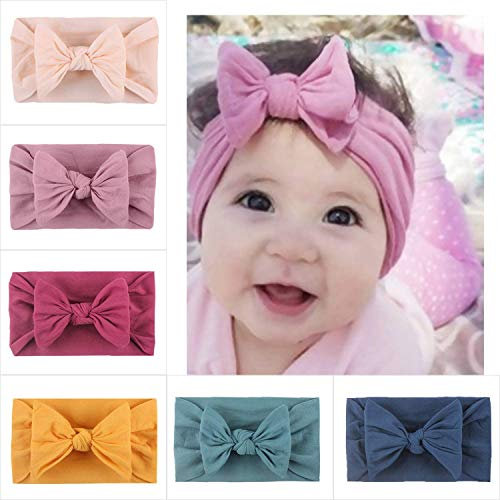 Baby Turban Headband Set-Bowknot Hairband Soft Cute Headwear Elastic for Newborn/Girls/Boys/Kids Gift as Toddler Headdress Photography Props Accessories