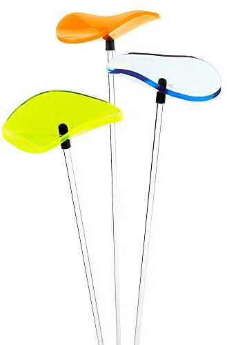 Cazador-del-sol ® - das Original | Lucille | 3 Stück | geschwungene Sonnenfänger modern | Durchmesser 8 cm | Höhe 40 cm