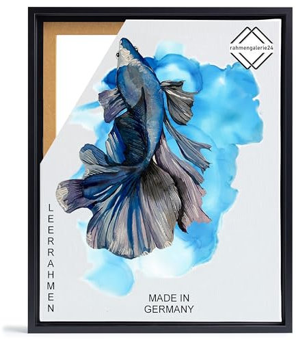 rahmengalerie24 - Cornice a cassetta da 20 x 20 cm, colore nero, adatta per tele su telaio, in pannello di legno di media densità (MDF)