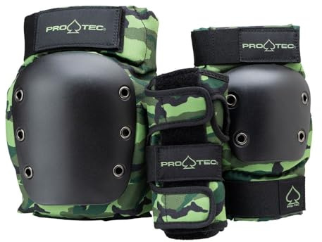 Pro-Tec Street 3-Pack Pad Set - Protective Gear for Skateboarding, Roller Skating, Scooter, Bicycling