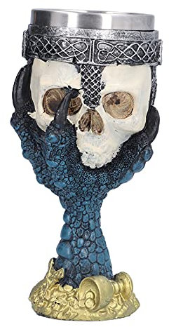 Tomotato Copa de Vino con Garra de Águila Calavera Cabeza de Calavera de Halloween con Garra Copa para Beber Golbet Copa de Vino con Cabeza de Calavera de Acero Inoxidable para Regalos de Festivales